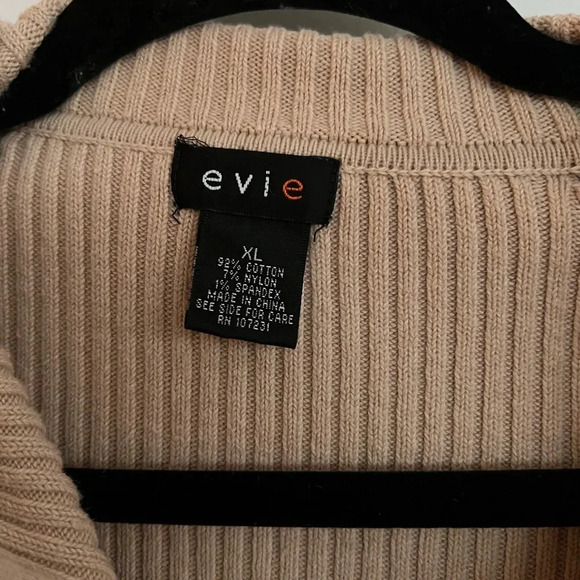 Vintage Ribbed Zip-Up Cardigan Jacket by Evie (XL) - Picture 3 of 4